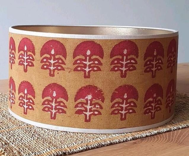 Nieuwe handgemaakte lampenkap met glansgouden folie, 30x15, Ophalen of Verzenden, Nieuw, Rond, Minder dan 25 cm