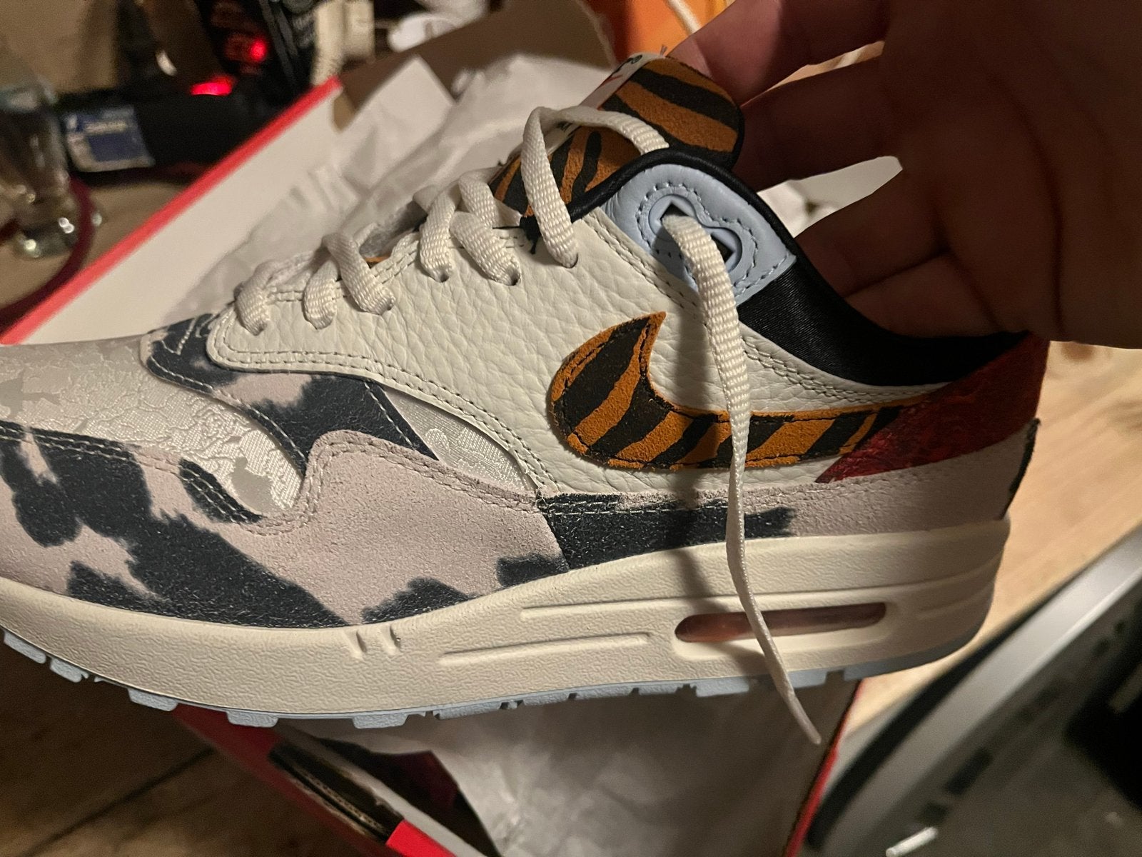 Nike Air Max 1 '87 - Sail/Black-Celestine Blue, Kleding | Dames, Ophalen of Verzenden, Nieuw, Wit, Sneakers of Gympen