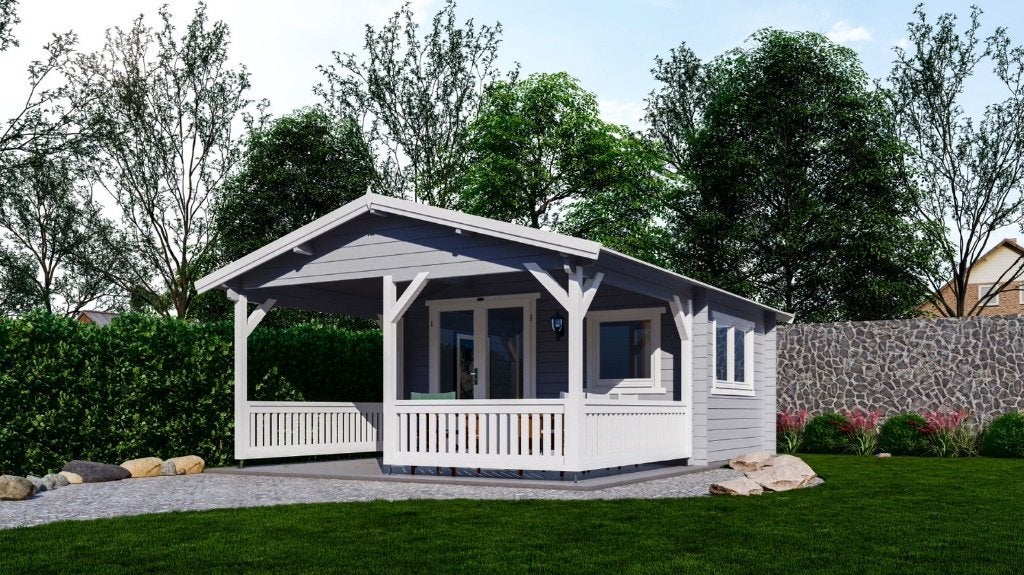 NIEUW Tuinhuis chalet 50mm met terras: 4x3+3, Verzenden, Nieuw