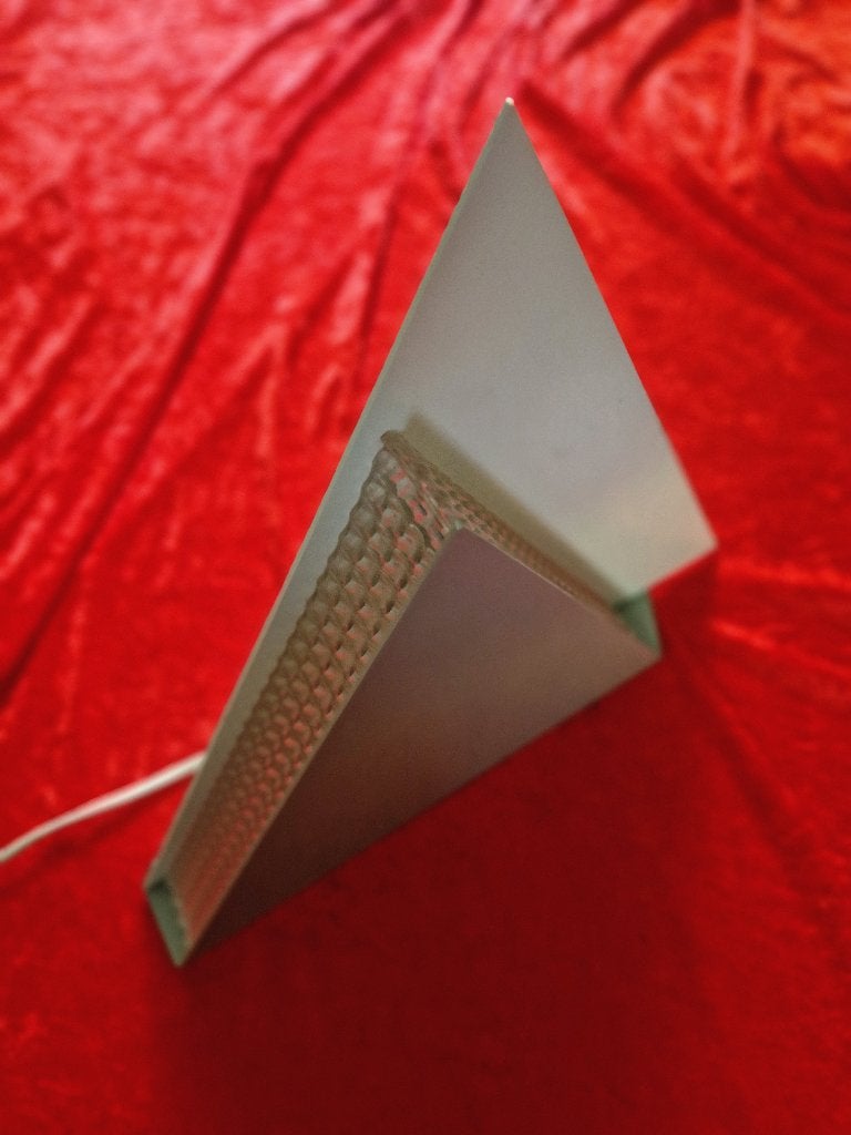 vintage jaren tachtig design lamp - grijs + wit, Ophalen, Meerkleurig, Met schakelaar, Sfeerlamp