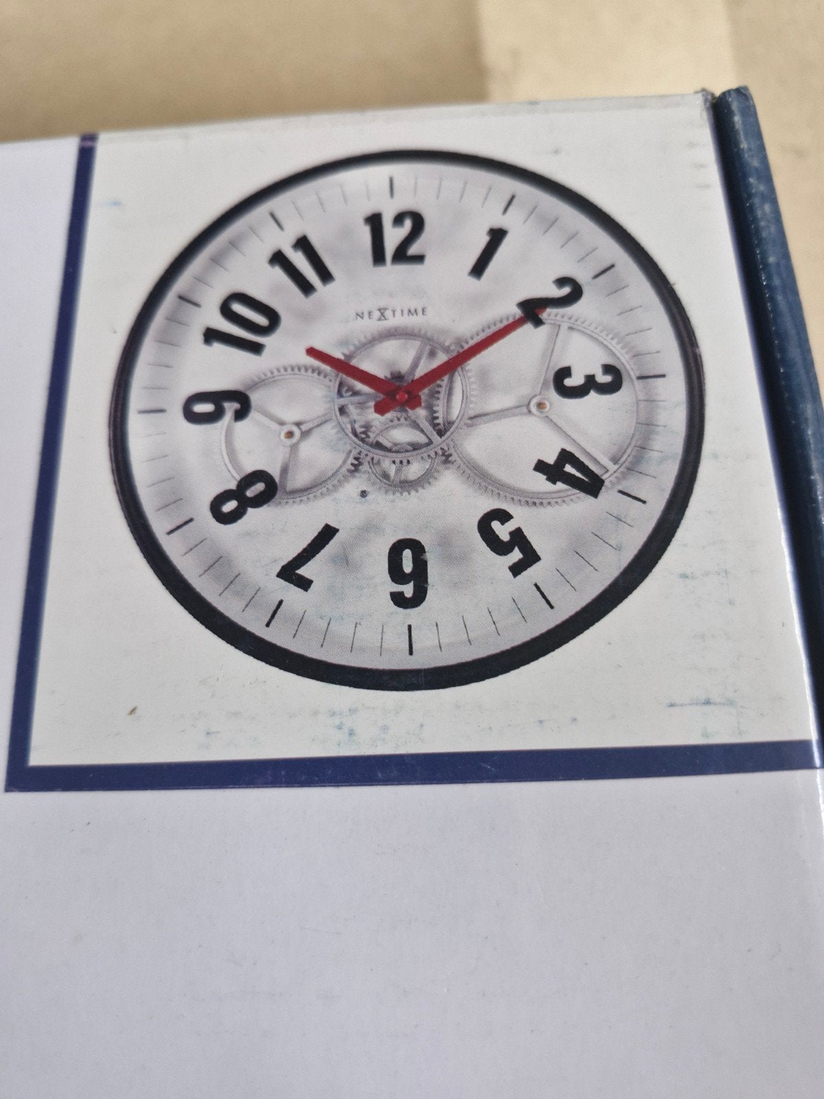 Nextime Modern Gear Wandklok - 36cm - Wit/Metaal, Wandklok, Wit, Analoog, Nieuw