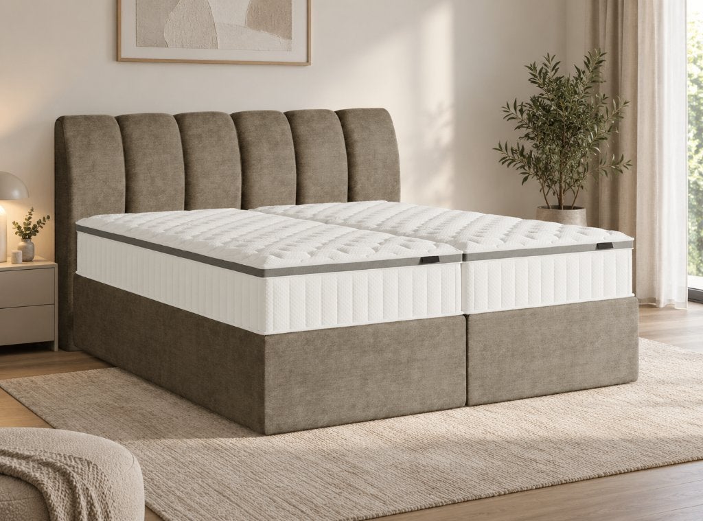 Boxspring Premium Duitse Fabrikant 200x200 cm – Z.G.A.N, Huis en Inrichting, Ophalen, Tweepersoons, Zo goed als nieuw, Overige maten