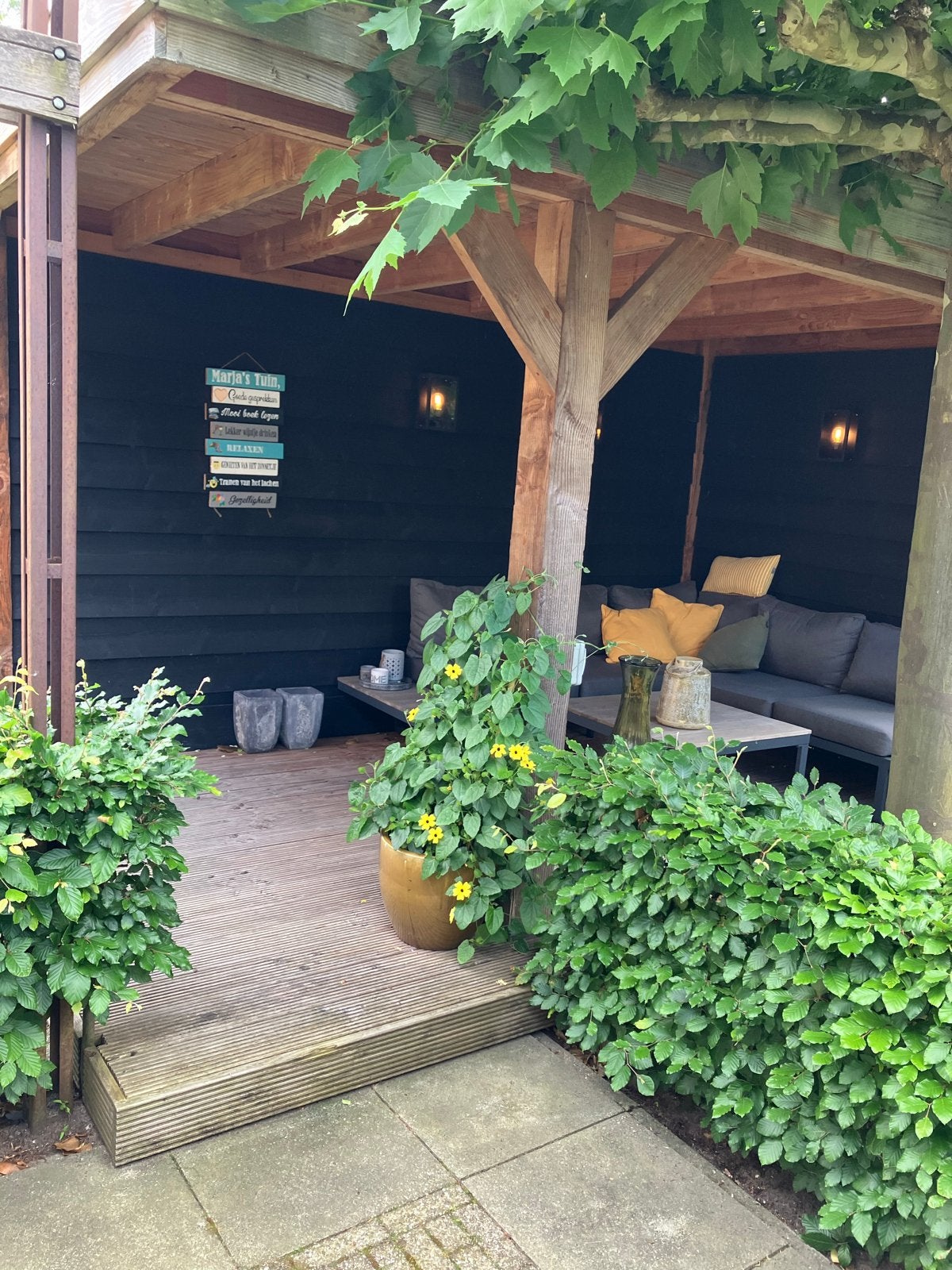 Douglas houten overkapping met veranda, Ophalen, Zo goed als nieuw, Veranda