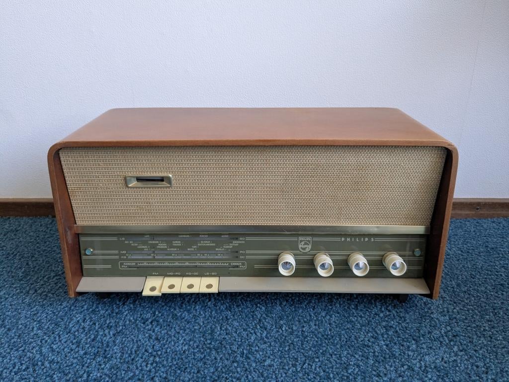 Philips Radio - Klassieke Buizenradio - vintage retro antiek, Ophalen of Verzenden, Gebruikt, Radio