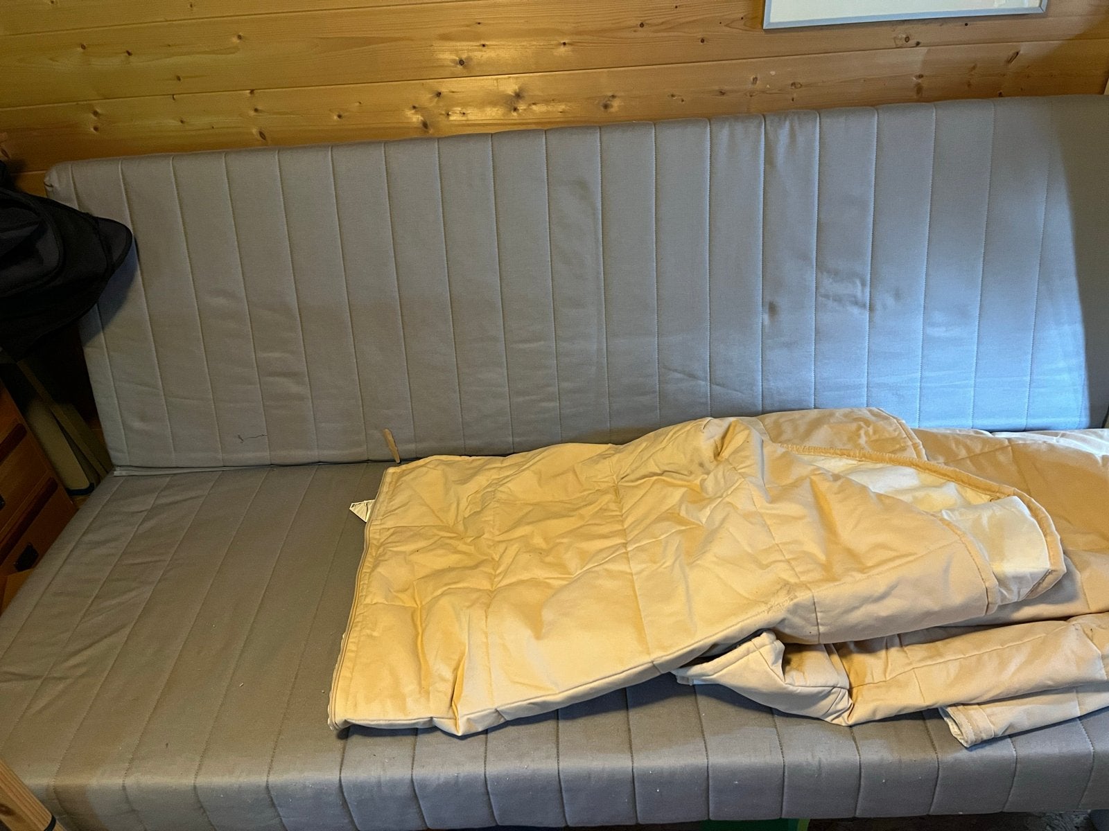 IKEA BEDDINGE Slaapbank - Grijs, Huis en Inrichting, Slaapkamer | Slaapbanken, Ophalen, Gebruikt, Tweepersoons, Overige maten