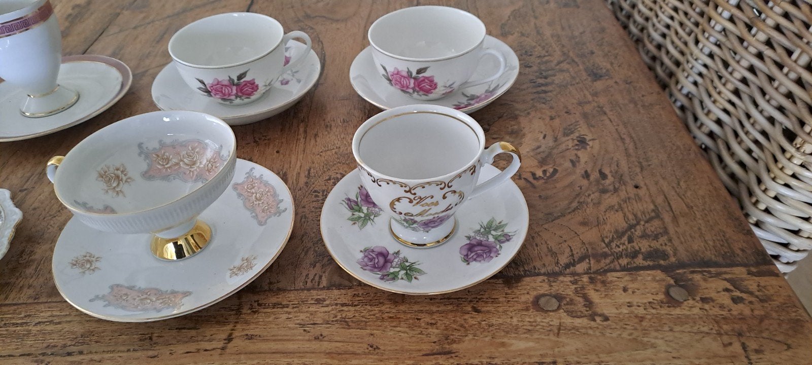 Set van 8 vintage thee- en koffiekopjes, Ophalen