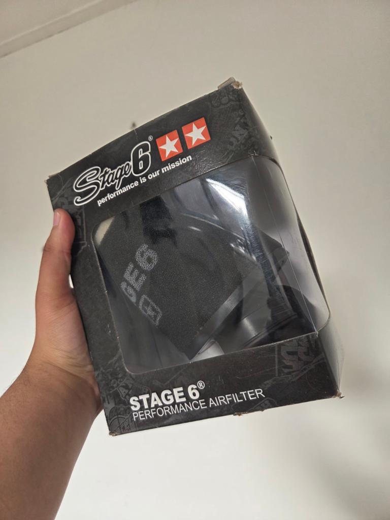 Stage6 Dubbellaags Luchtfilter Rond/Recht 70mm Zwart, Ophalen of Verzenden, Zo goed als nieuw, Overige typen, Stage6