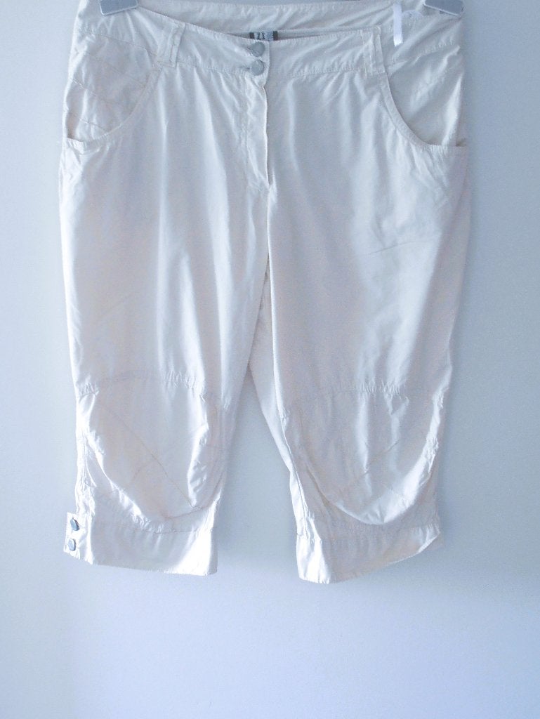 ZiZo - prachtige witte katoenen capri zomer broek - 40, Verzenden, Wit, Zo goed als nieuw, Driekwart