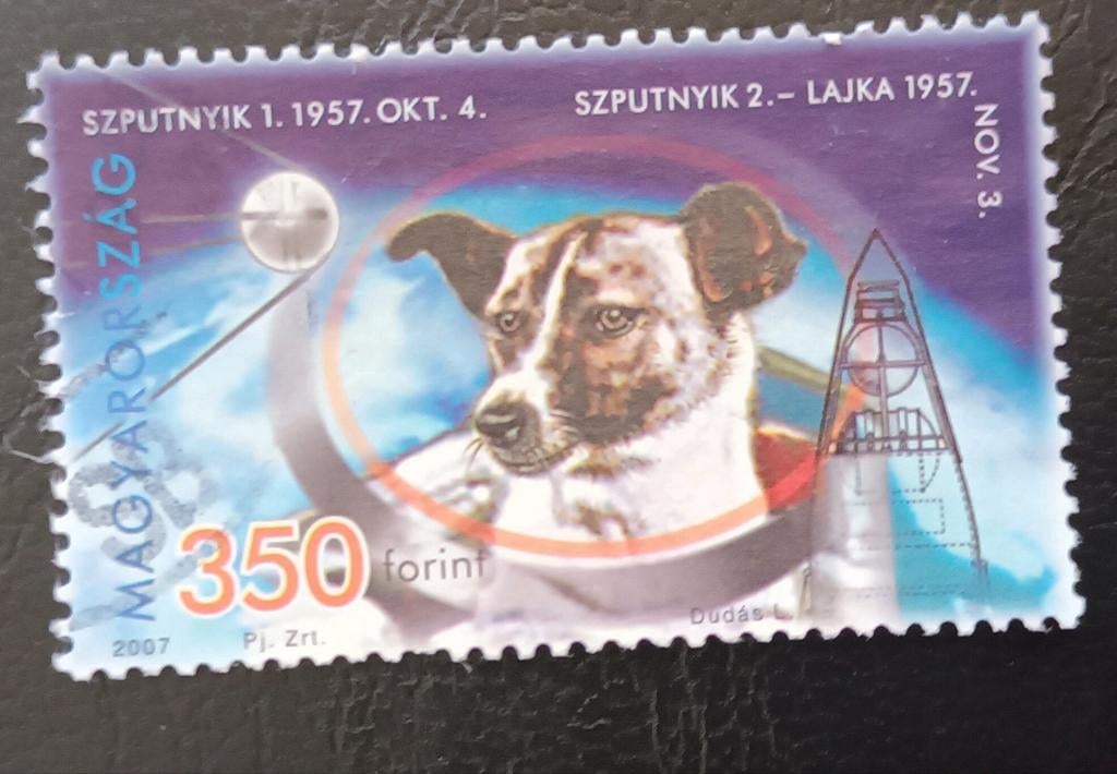 Hungarie 2007 pz first dog in space Lajka 50 years, Verzenden, Overige landen, Gestempeld