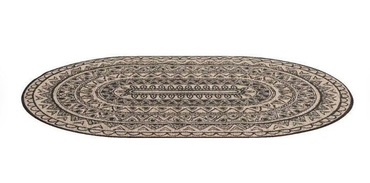 Jute ovale vloerkleed (2x) met etnisch patroon, Ophalen, Etnisch, Bohemian, 150 tot 200 cm, 200 cm of meer