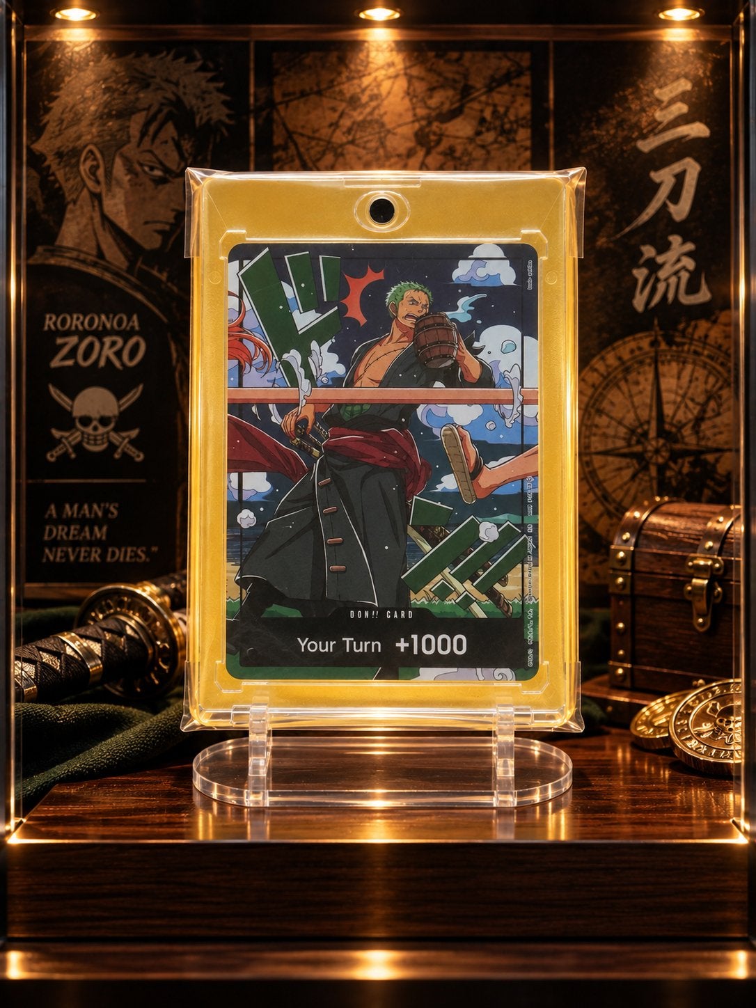 Roronoa Zoro One Piece DON!! Card – Special Artwork, Verzenden, Zo goed als nieuw, Losse kaart, Foil