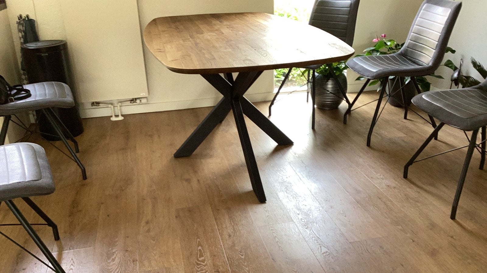 Mooie geoliede eiken eettafel 180x100 cm, Ophalen, Eikenhout, 50 tot 100 cm, Zo goed als nieuw