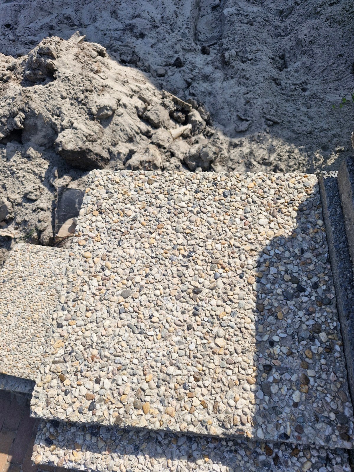 terrastegels met grindstructuur 50x50, Tuin en Terras, Ophalen, Gebruikt, Minder dan 5 m², Grind