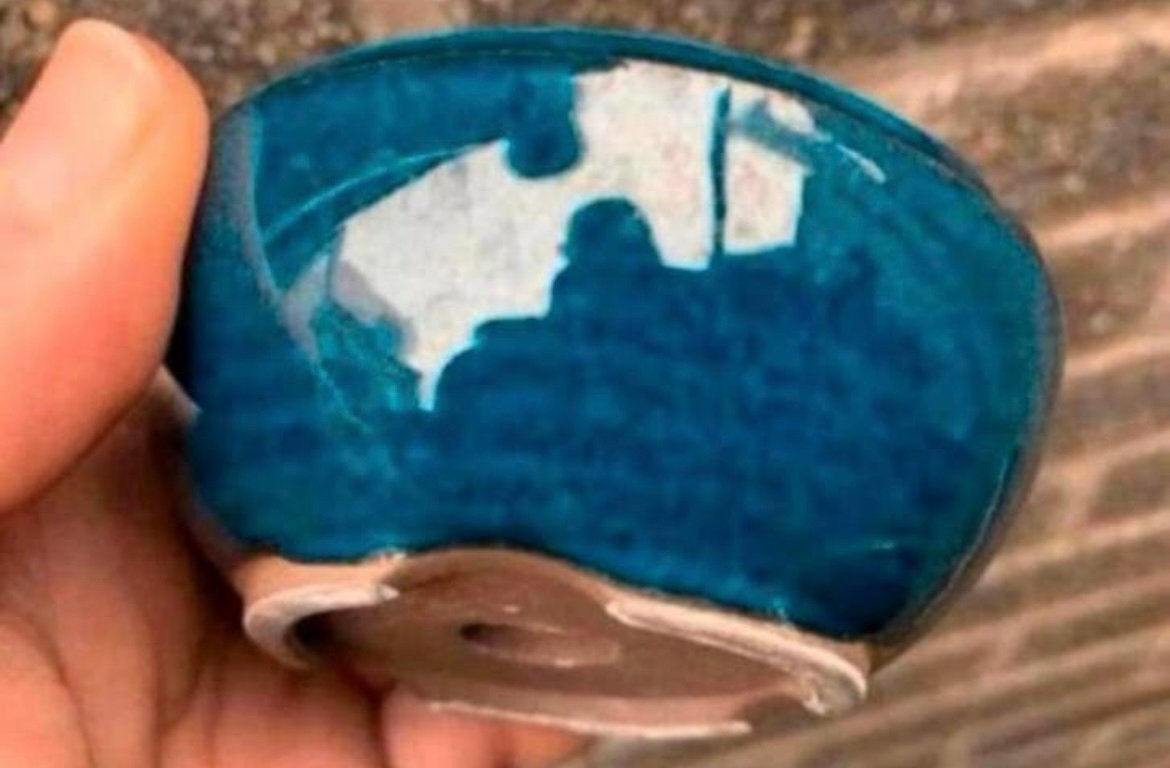 Bonsai schaal blauw geglazuurd Japans aardewerk 8,3x3,4, Rond, Ophalen of Verzenden, Zo goed als nieuw, Aardewerk