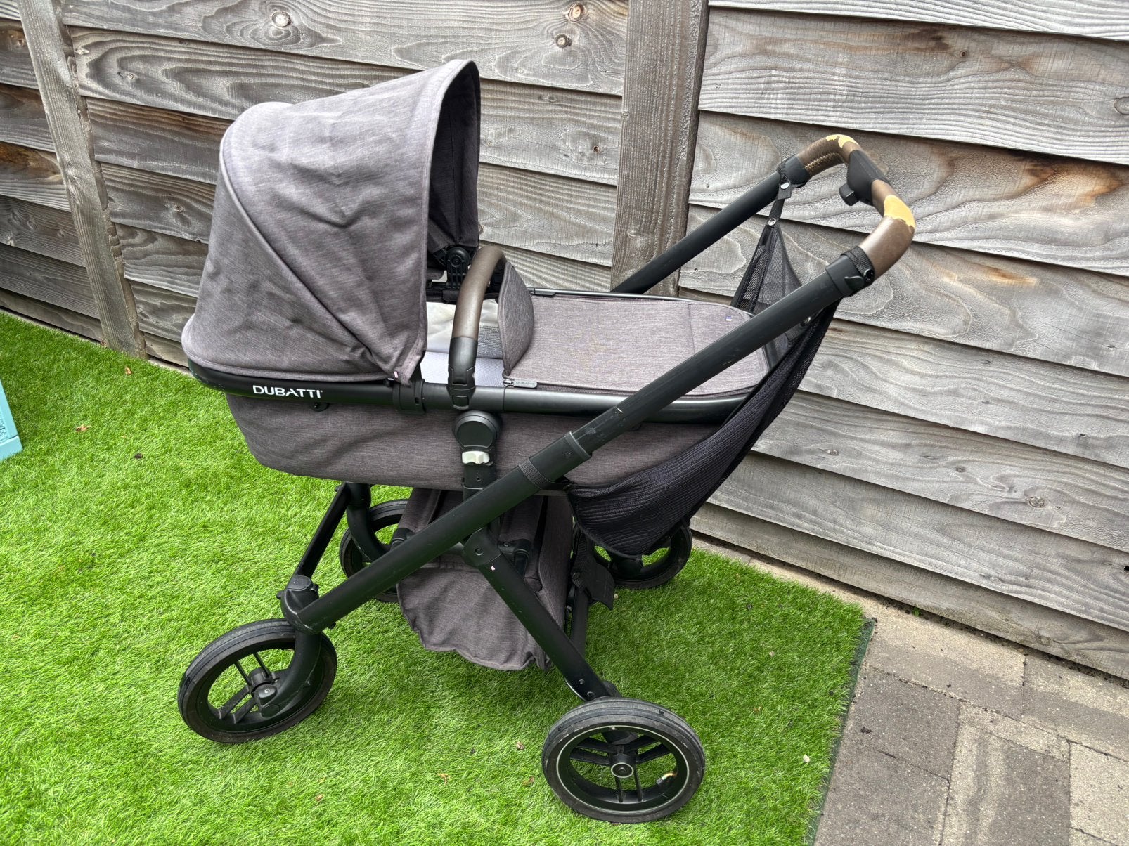 Kinderwagen Dubatte One E3 antraciet, Gebruikt, Verstelbare duwstang, Ophalen, Kinderwagen