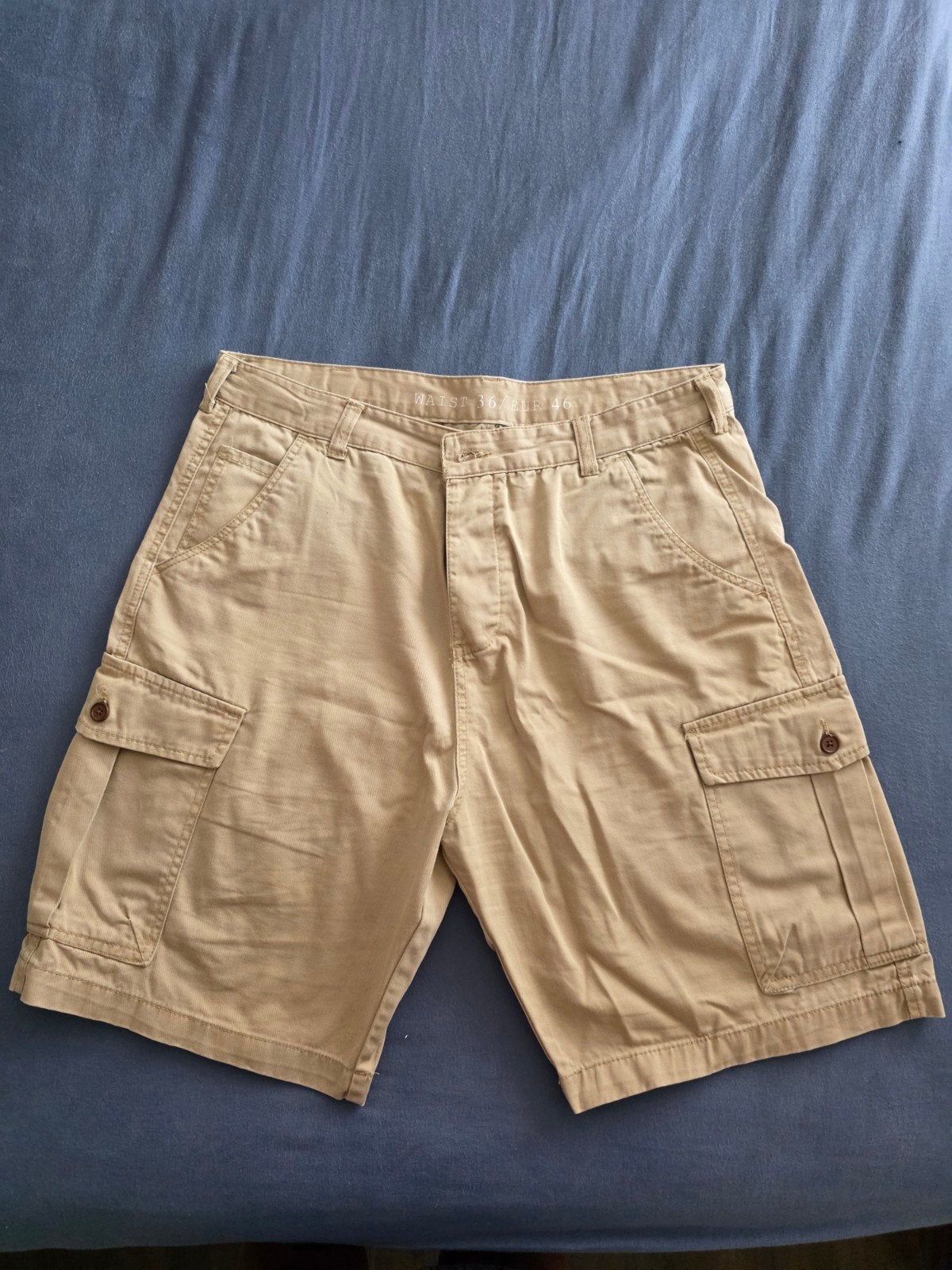 Heren Cargo Shorts - Beige en Zwart, Kleding | Heren, Onbekend, Beige, Ophalen of Verzenden, Zo goed als nieuw