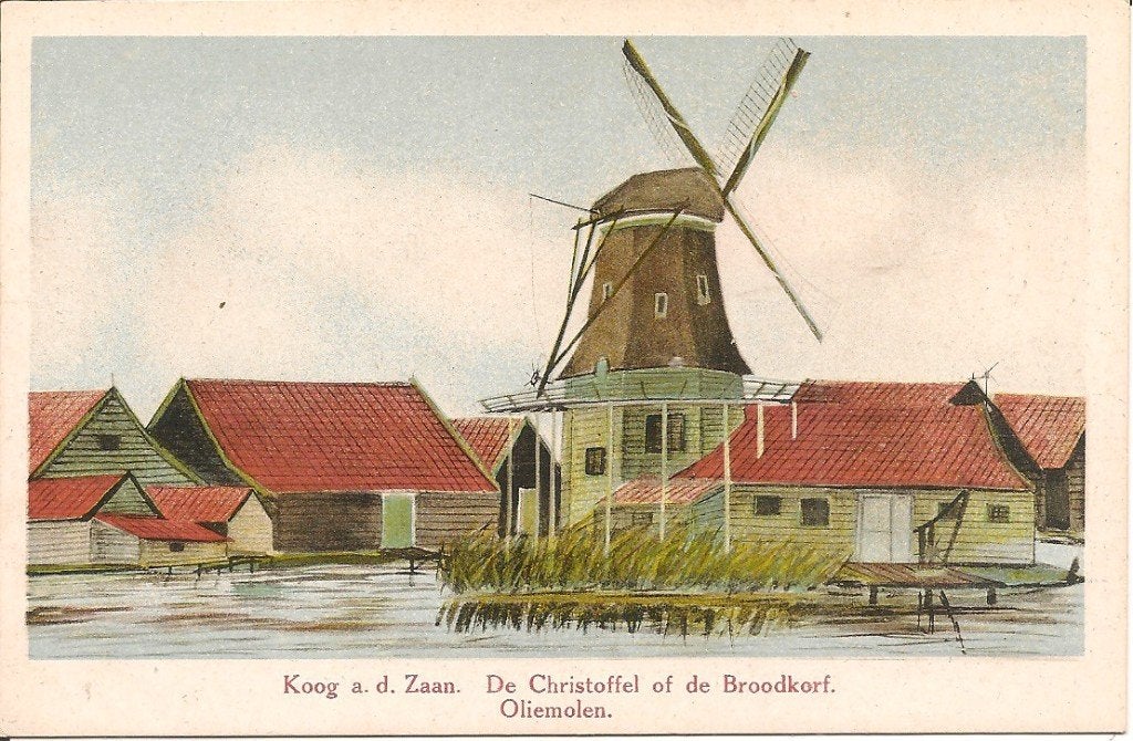 Oude ansichtkaart Kogerpolder, De Christoffel Oliemolen, Ophalen of Verzenden, 1920 tot 1940, Ongelopen, Noord-Holland