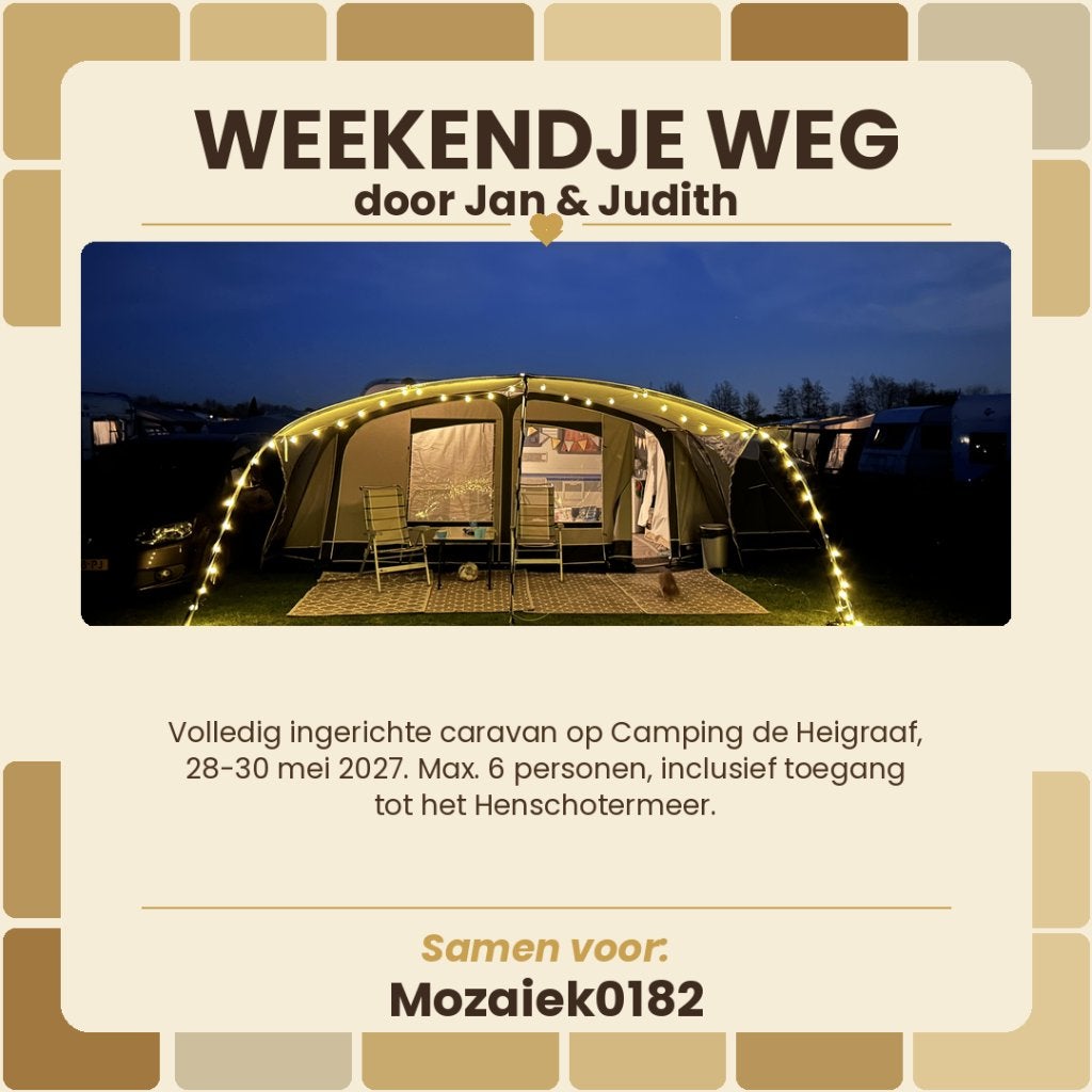 ️ Een weekend weg in een volledig ingerichte caravan, Drie personen of meer, Overige soorten, Overige typen
