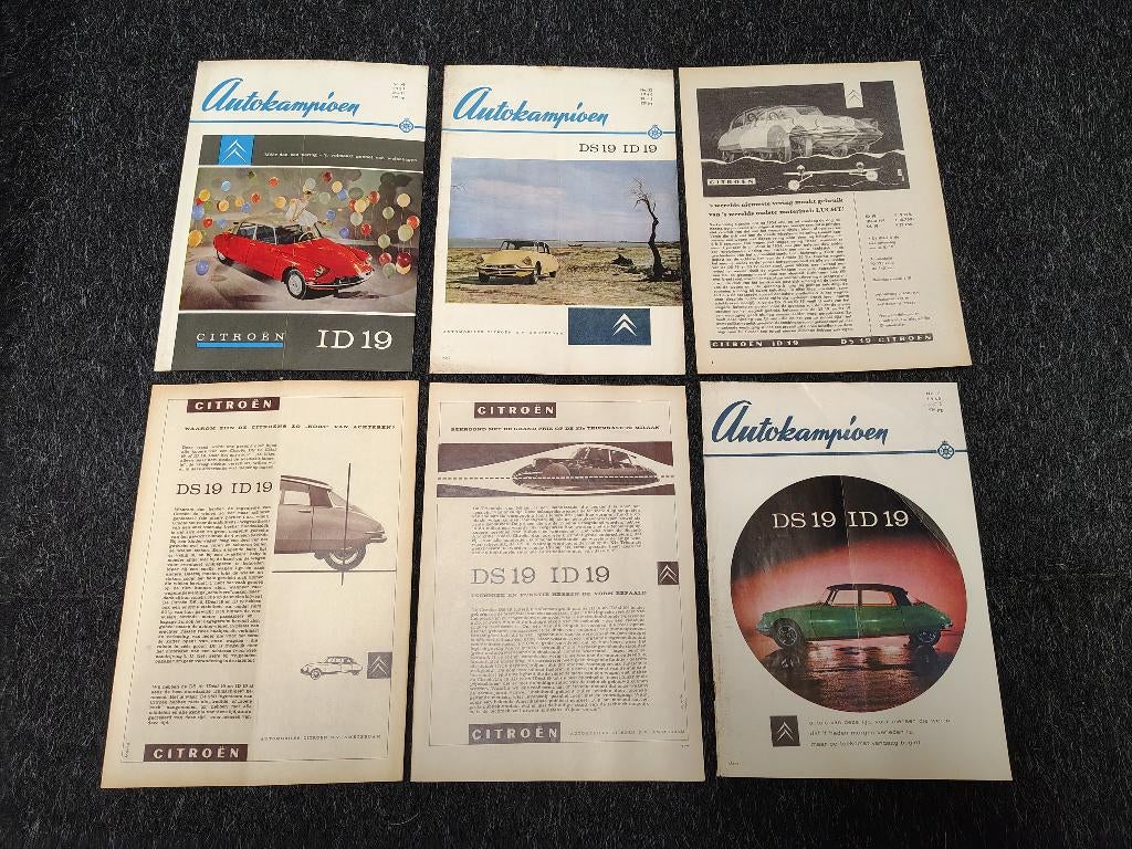 6x Reclame (A4) Citroen ID19 (1960-1963), Verzamelen, Verzenden, Gebruikt, Auto's