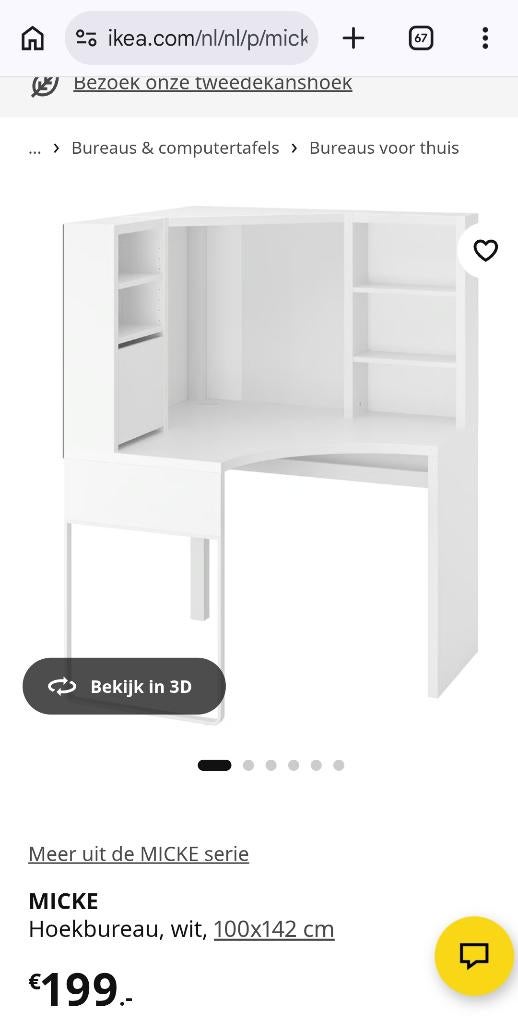 Hoekbureau Micke, Ophalen, Gebruikt, Hoekbureau