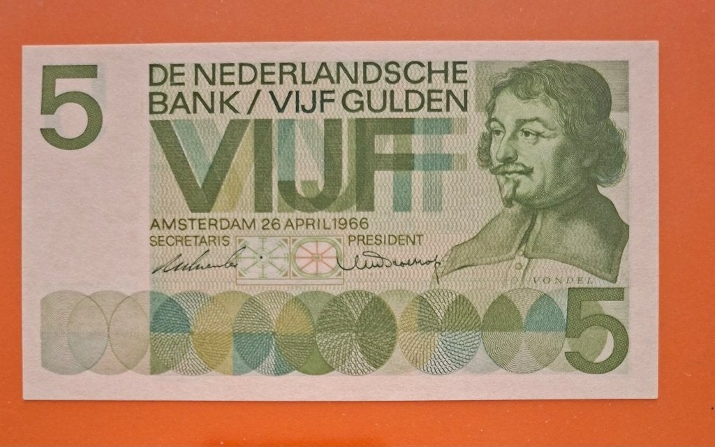 Bankbiljet 5 gulden 1966, 2e serie X, cat. PL22.c2, Verzenden, 5 gulden, Los biljet