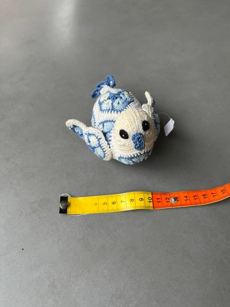 Wit/blauw fijn gehaakte vogel, Verzenden, Nieuw, Haken, Overige typen
