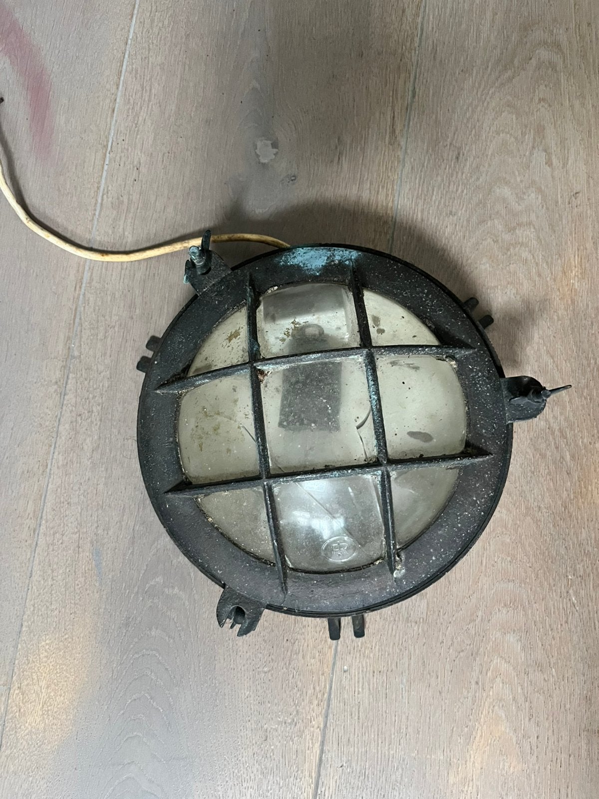 Orginele scheepslamp brons, Ophalen of Verzenden, Gebruikt, Glas