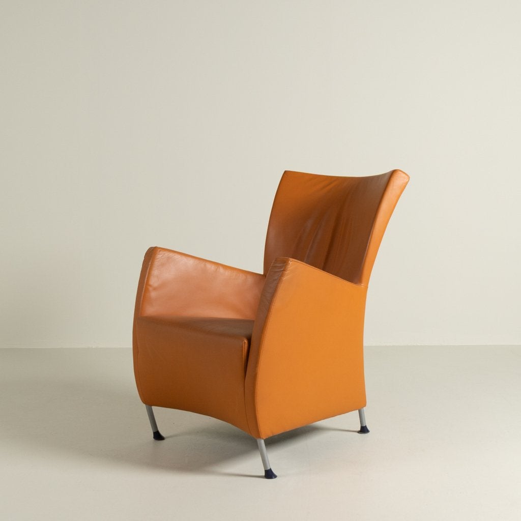 Montis Windy Fauteuil Oranje Leer - Grijs, Niet ingevuld, Zo goed als nieuw, Niet ingevuld, Niet ingevuld