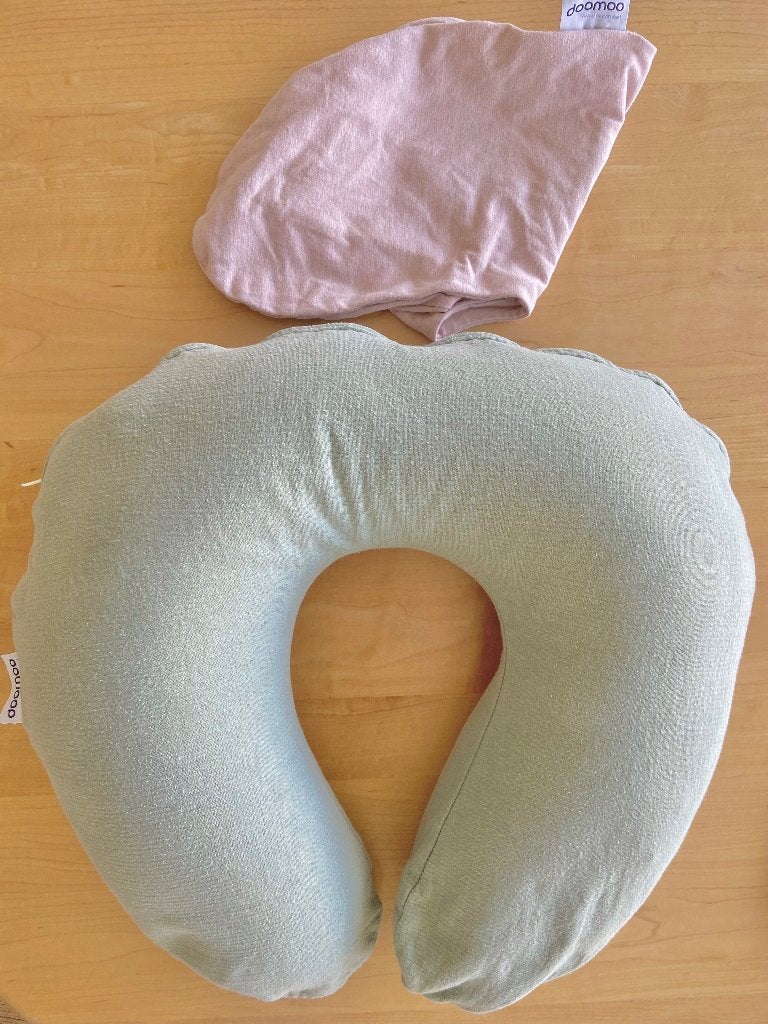 doomoo Softy voedingskussen Groen + extra hoes Roze, Ophalen of Verzenden, Gebruikt, Voedingskussen, Doomoo