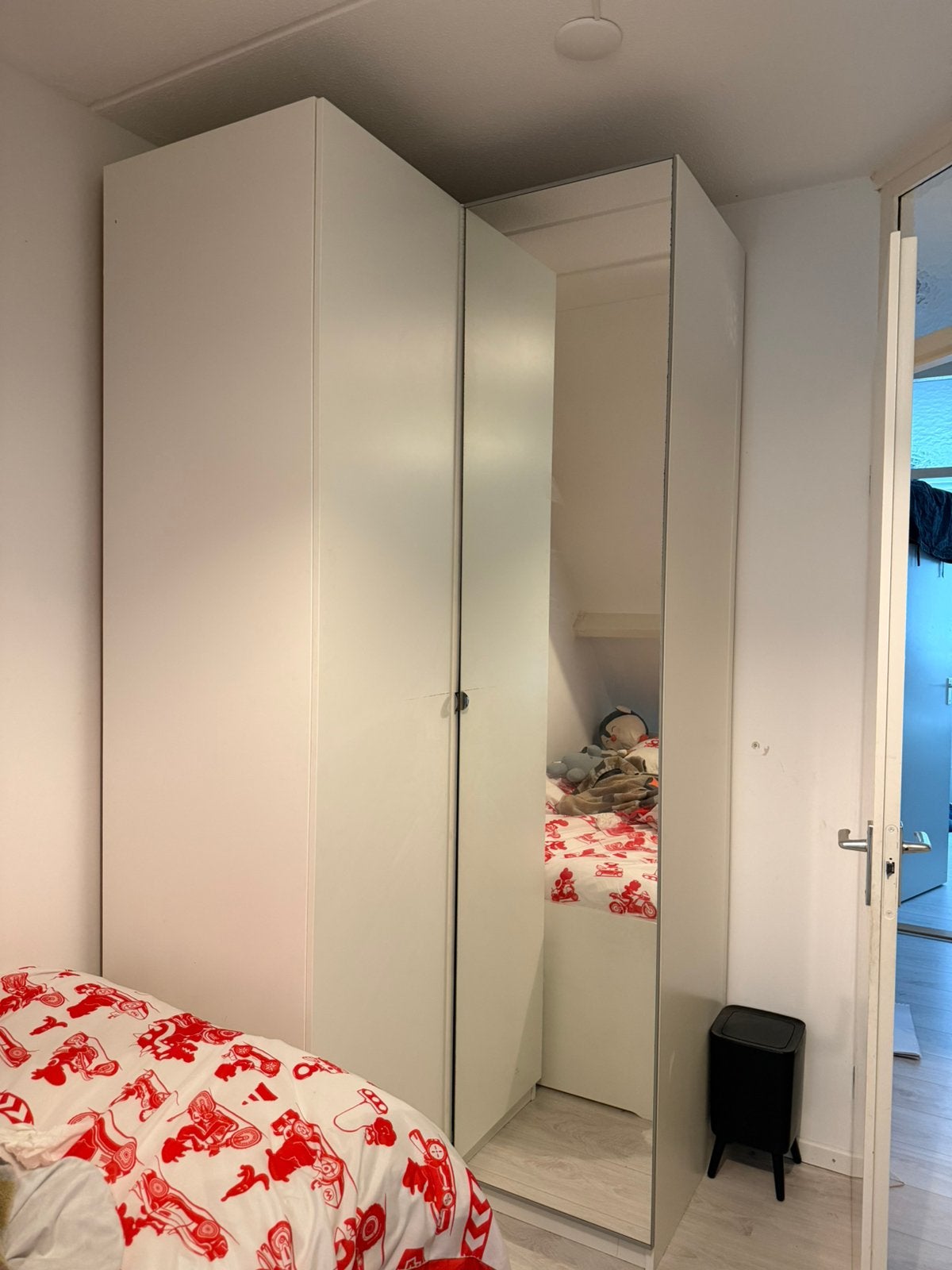 IKEA PAX kledingkast hoek met spiegel, Ophalen, Gebruikt, 100 tot 150 cm, 200 cm of meer