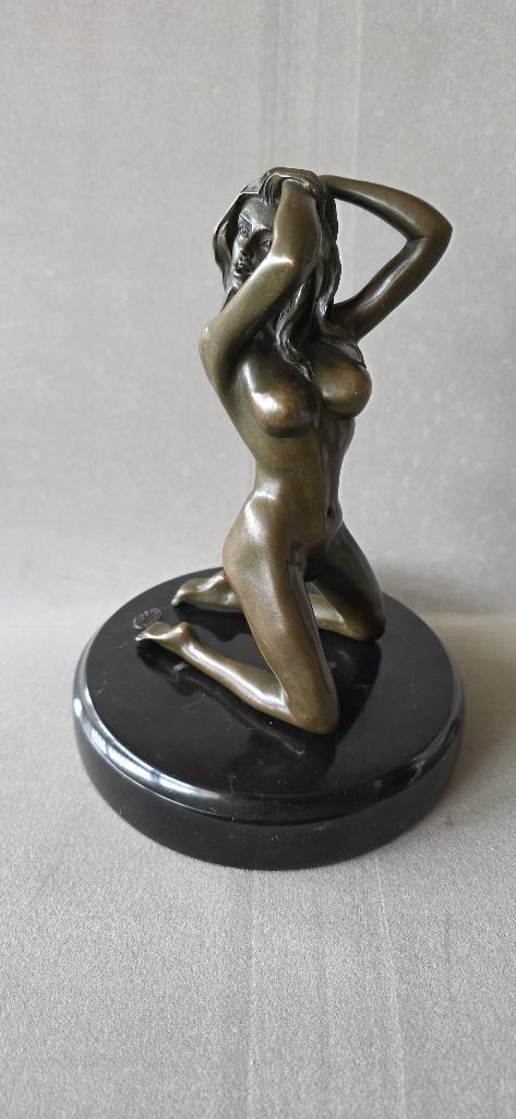 brons naakt, Art deco, Ophalen of Verzenden, Brons, 20 - 50 cm