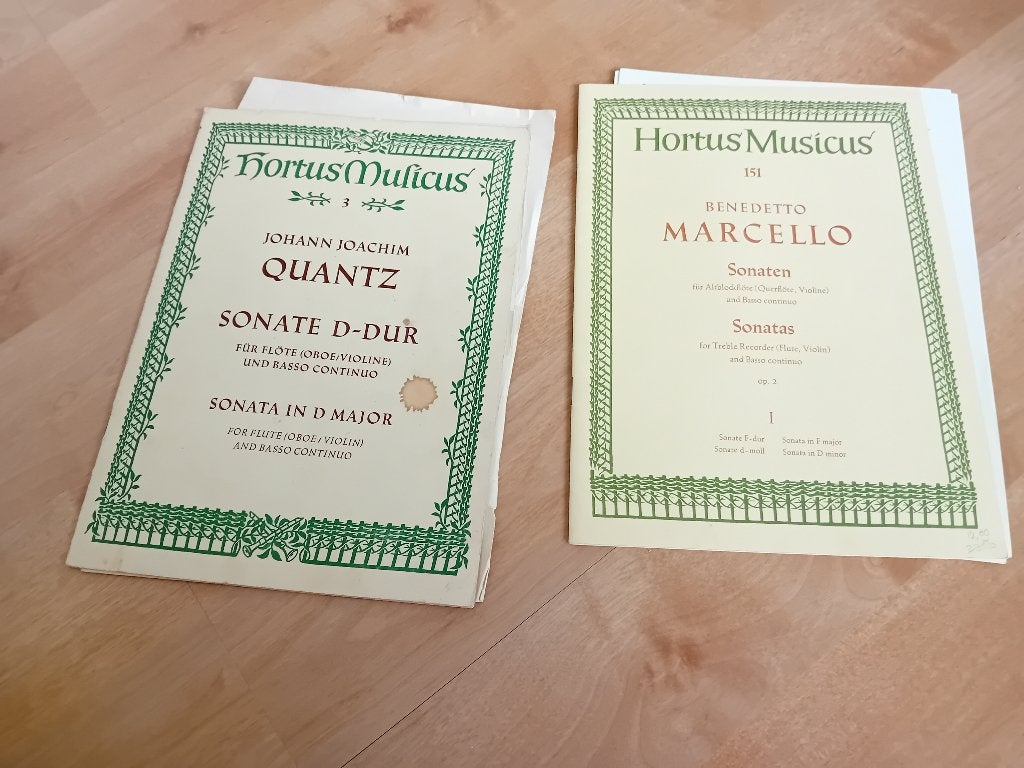 Bladmuziek voor fluit (hobo/viool) en basso continuo, Gebruikt, Dwarsfluit of Piccolo, Klassiek, Overige soorten