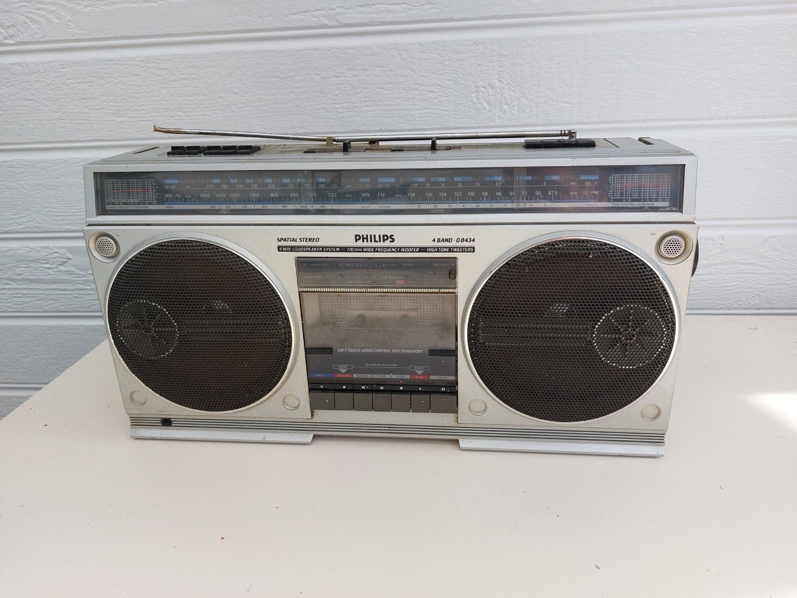 Philips vintage ghettoblaster   zie omschrijving, Ophalen, Gebruikt, Radio