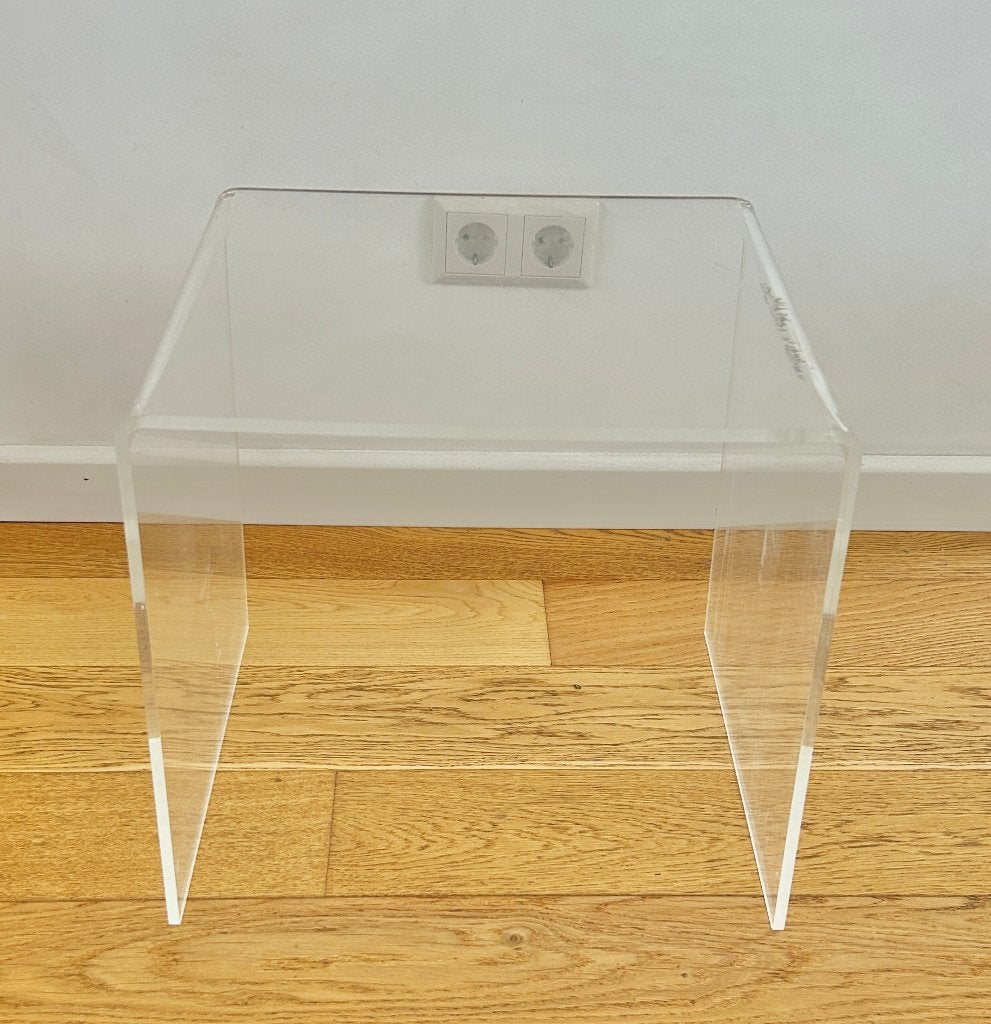 Stijlvolle transparant salontafel, Ophalen, Minder dan 50 cm, Gebruikt, Design