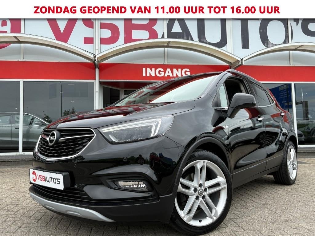 Opel MOKKA X 1.4 TURBO BLACK EDITION. PANO NAVI CAMERA LEER, Gebruikt, Met garantie (alle), Zwart, Leder
