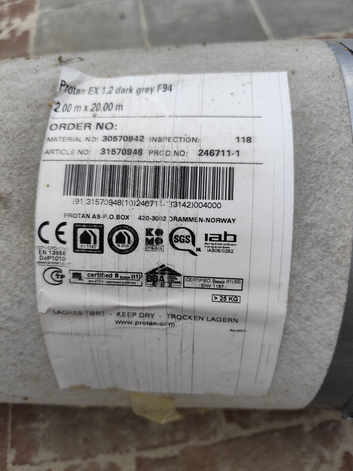protan EX 1.2 dark grey F94, Overige materialen, Nieuw, 15 m² of meer, Ophalen