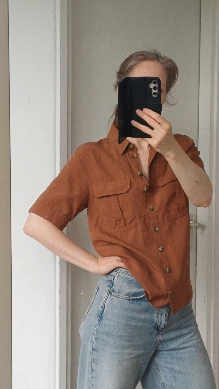 Sissy-Boy overhemd korte mouw, Bruin, Sissy-Boy, Ophalen of Verzenden, Maat 34 (XS) of kleiner