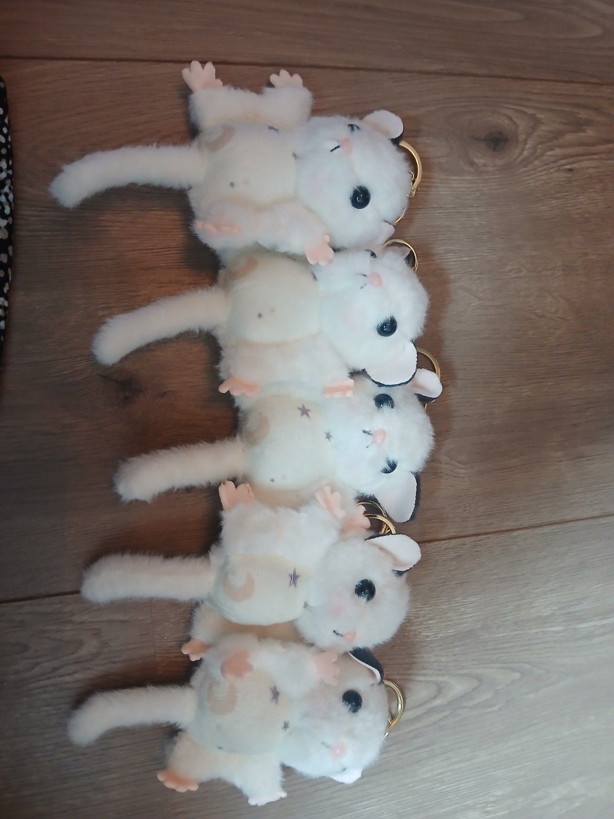 5x schattige witte vleermuis knuffel sleutelhangers, Ophalen of Verzenden