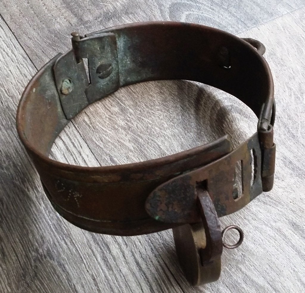 19 de eeuw Koperen Honden Halsband Werkhond Hals Band Hond, Ophalen of Verzenden