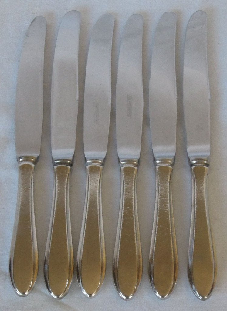 Nr RR2: 6 Verzilverde Gero puntfilet P8 messen, Ophalen of Verzenden