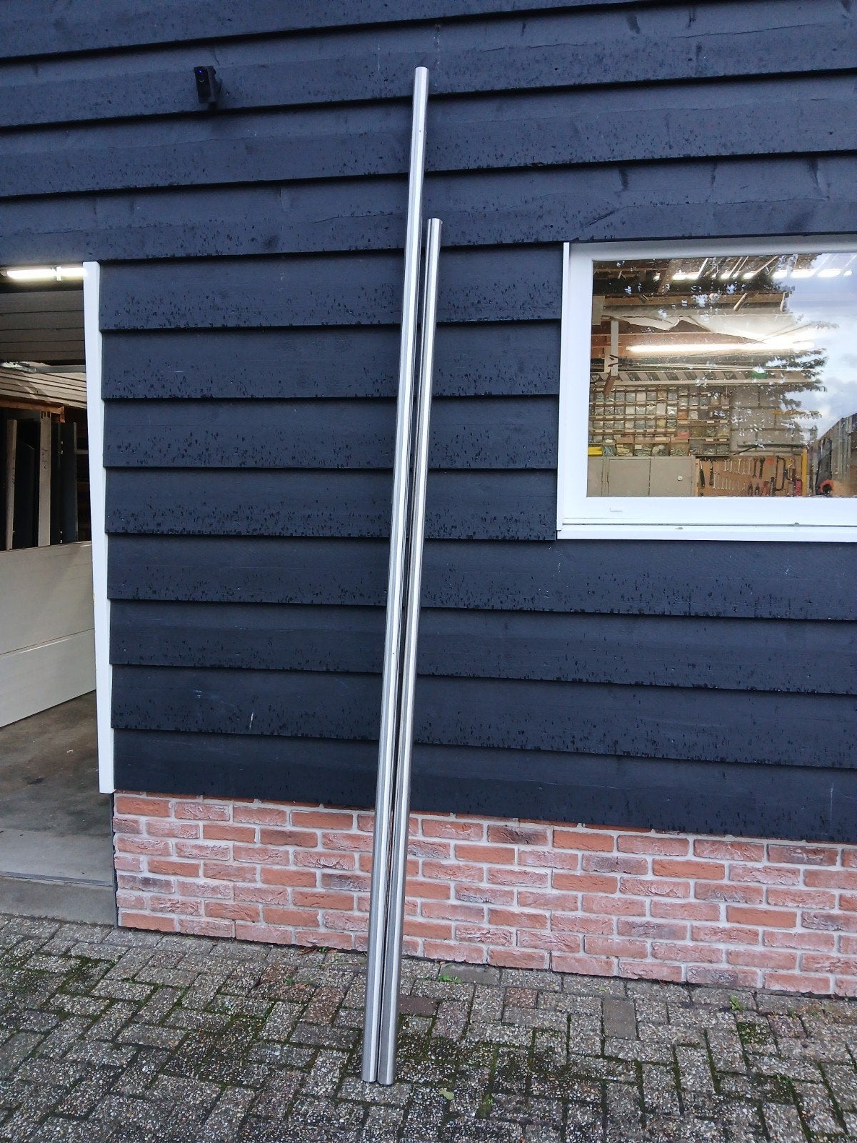 RVS Staanders rond 50mm (Van Rijn Products) - 256cm en 300cm, Ophalen, Zo goed als nieuw, Overige metalen