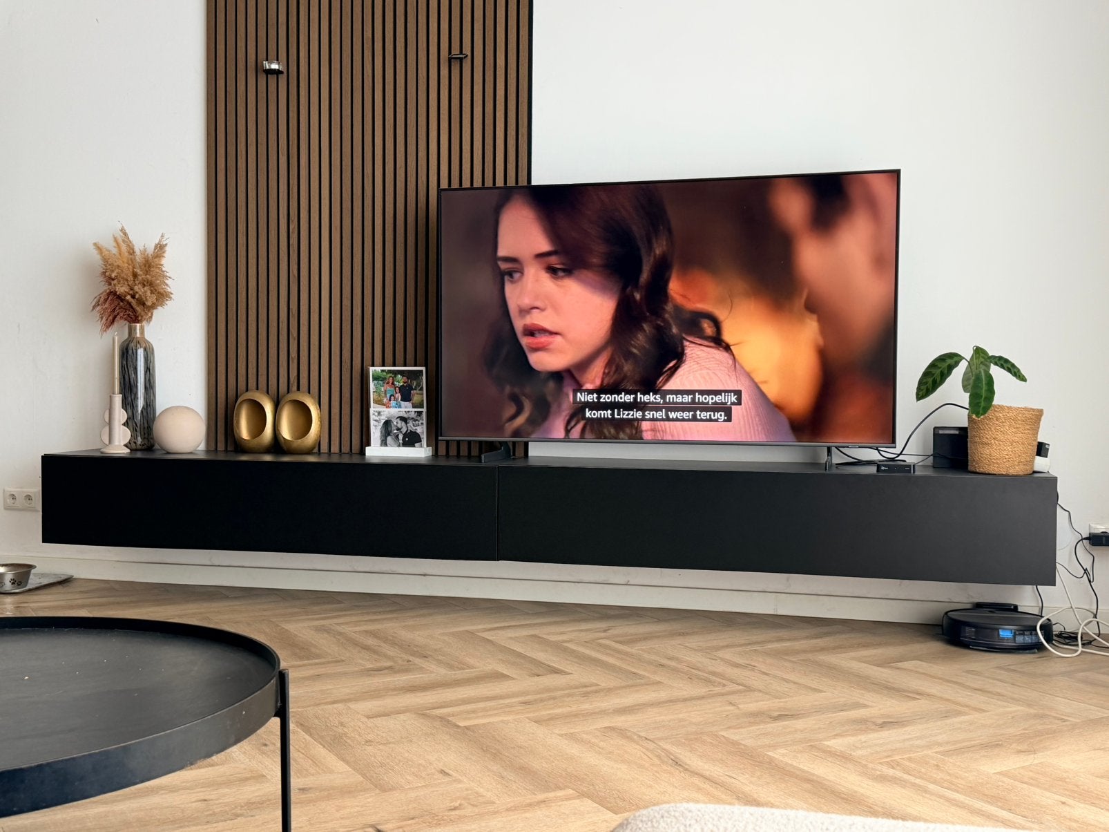 2 delige tv kast mat zwart, Ophalen, Zo goed als nieuw, 200 cm of meer, Minder dan 100 cm