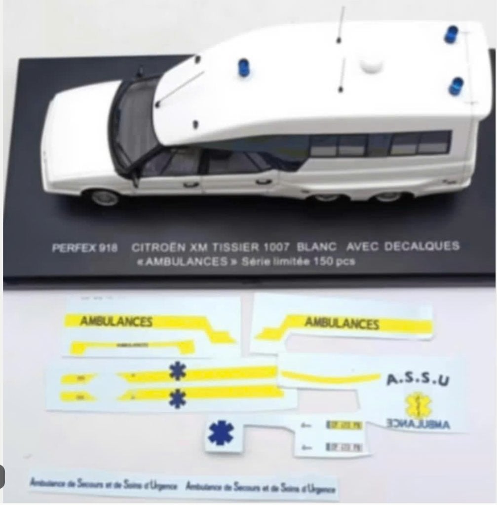 Citroen XM Tissier & decals Ambulance schaal 1/43 Perfex 918, Verzenden, Nieuw, Auto, Overige merken