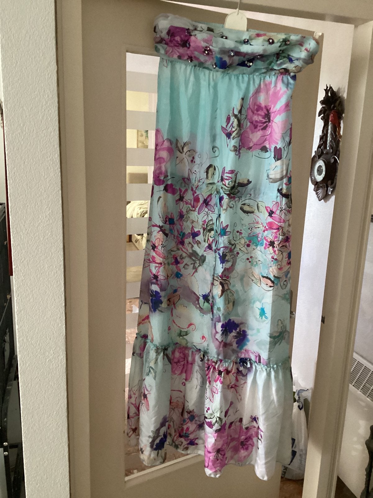 Strapless lange jurk Zijde // maat 36 … S. Italie, Ophalen of Verzenden, Zo goed als nieuw, Maat 36 (S), Galajurk