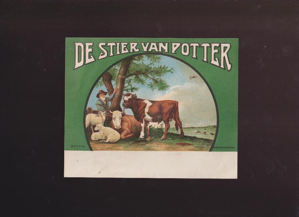 sigarenbanden - etiket DE STIER VAN POTTER, Ophalen of Verzenden, Zo goed als nieuw, Sigarenbandjes