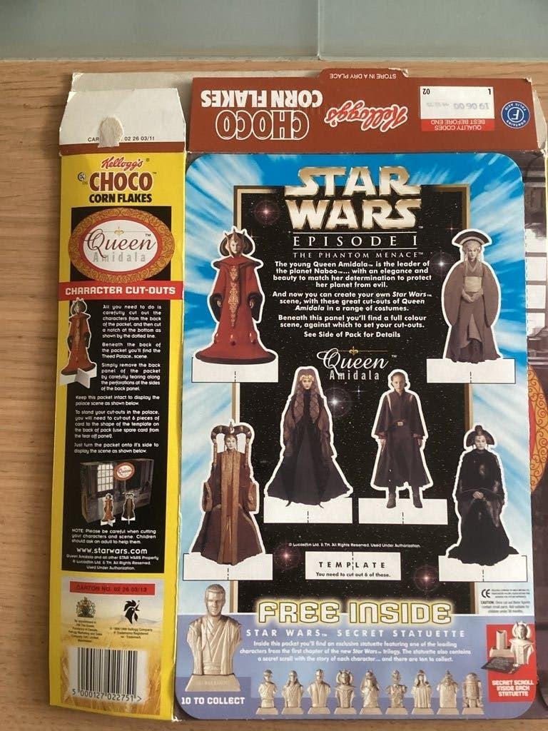 star wars Kellogs doos + 9 bustes 1998/99, Ophalen of Verzenden, Zo goed als nieuw, Overige typen