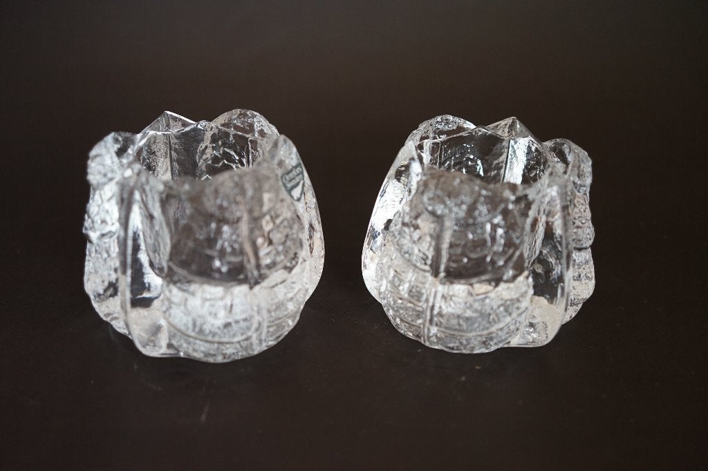 design 2x orrefors waxinelichtje kristal Eden votief houder, Overige materialen, Overige kleuren, Ophalen of Verzenden, Zo goed als nieuw