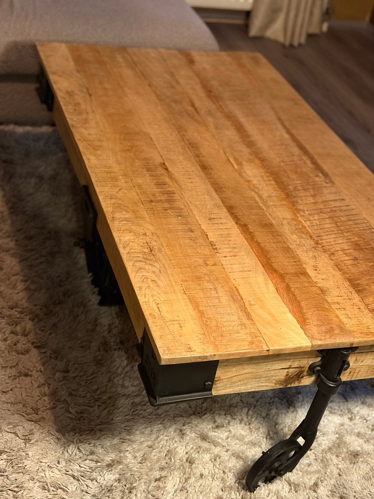Mangohout salontafel, Ophalen, 100 tot 150 cm, 50 tot 100 cm, Zo goed als nieuw