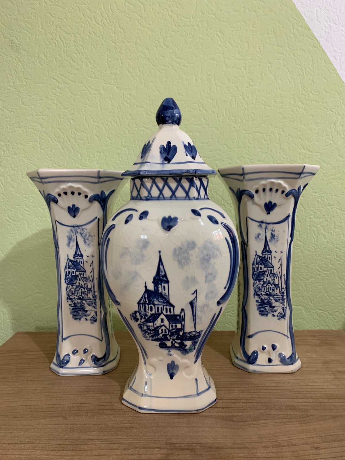 3-delige Delfts Blauwe kaststel, Antiek en Kunst, Ophalen of Verzenden