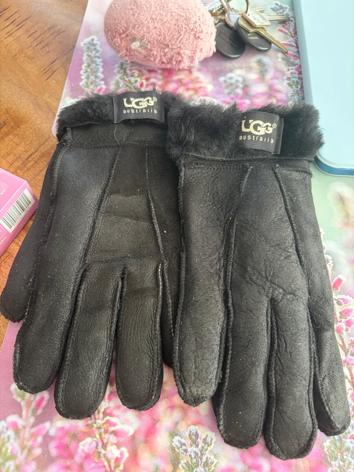 Ugg Australia Leren Handschoenen Zwart, Kleding | Dames, Mutsen, Sjaals en Handschoenen, Ophalen of Verzenden, Gedragen, Maat 38/40 (M)